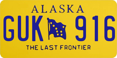 AK license plate GUK916