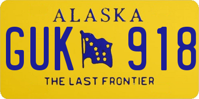 AK license plate GUK918