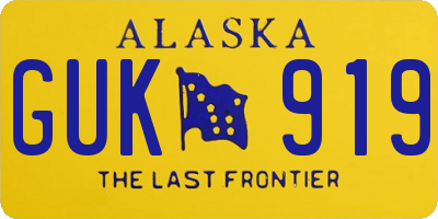 AK license plate GUK919