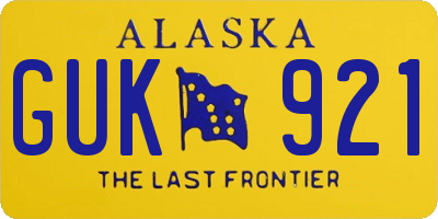 AK license plate GUK921