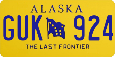 AK license plate GUK924