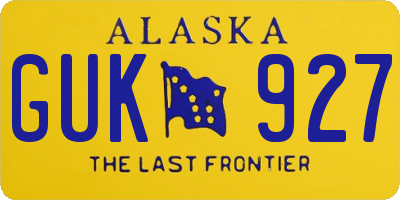 AK license plate GUK927