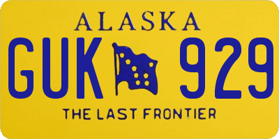 AK license plate GUK929