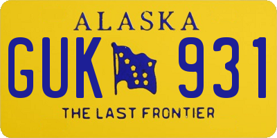 AK license plate GUK931