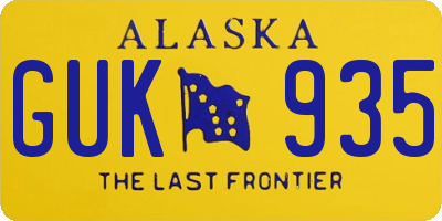 AK license plate GUK935