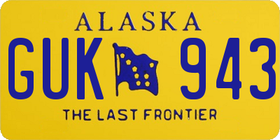 AK license plate GUK943