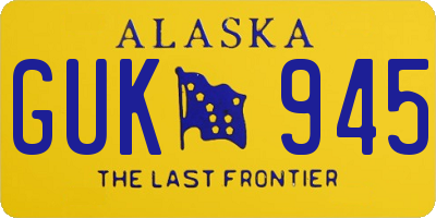 AK license plate GUK945