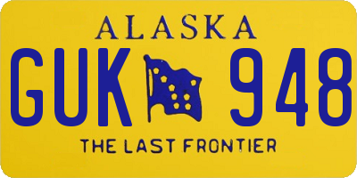AK license plate GUK948