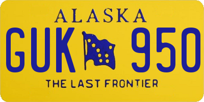 AK license plate GUK950