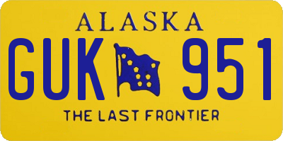 AK license plate GUK951