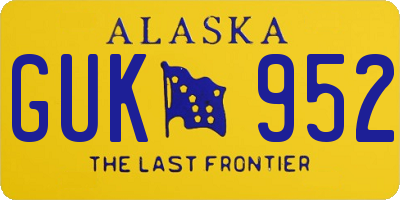 AK license plate GUK952