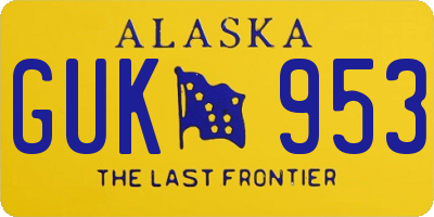 AK license plate GUK953