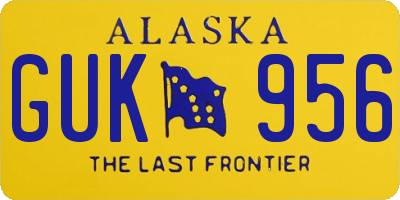 AK license plate GUK956