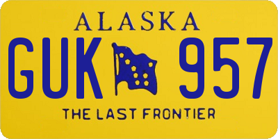 AK license plate GUK957