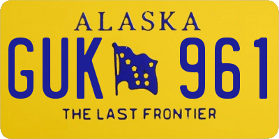 AK license plate GUK961
