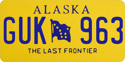 AK license plate GUK963