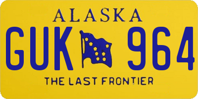 AK license plate GUK964