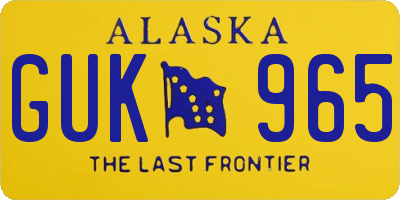 AK license plate GUK965