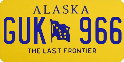 AK license plate GUK966