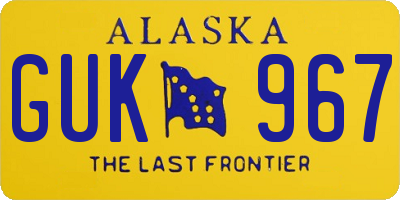 AK license plate GUK967