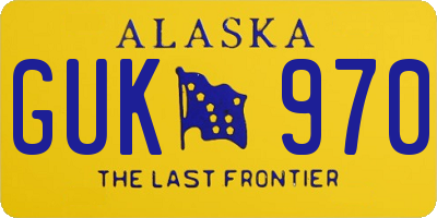 AK license plate GUK970