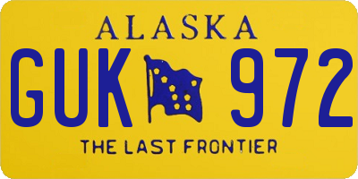 AK license plate GUK972