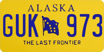 AK license plate GUK973