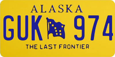 AK license plate GUK974