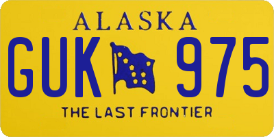 AK license plate GUK975