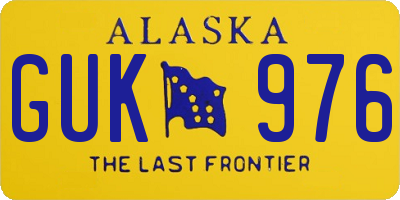 AK license plate GUK976