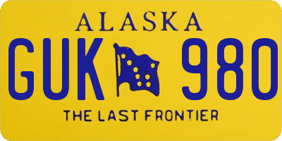 AK license plate GUK980