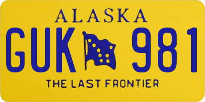 AK license plate GUK981