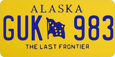 AK license plate GUK983