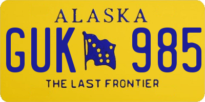 AK license plate GUK985