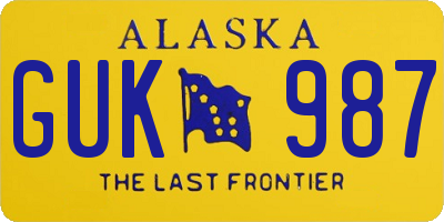 AK license plate GUK987