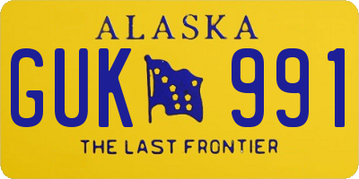 AK license plate GUK991