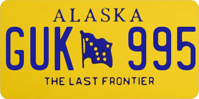 AK license plate GUK995