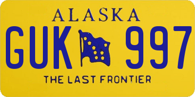 AK license plate GUK997