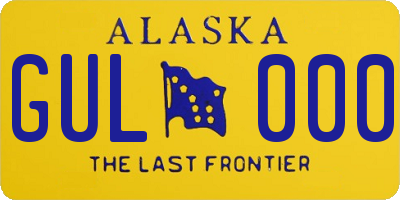 AK license plate GUL000