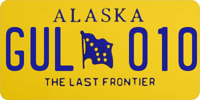 AK license plate GUL010