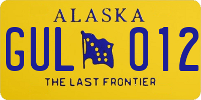 AK license plate GUL012