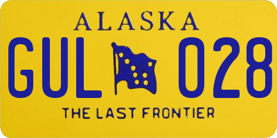 AK license plate GUL028
