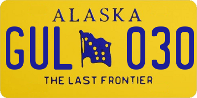 AK license plate GUL030