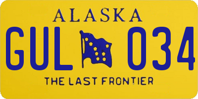 AK license plate GUL034