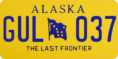 AK license plate GUL037