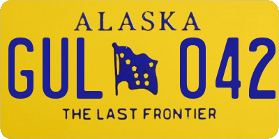 AK license plate GUL042