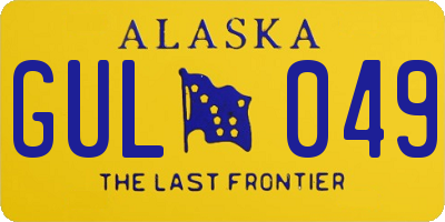 AK license plate GUL049