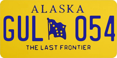AK license plate GUL054
