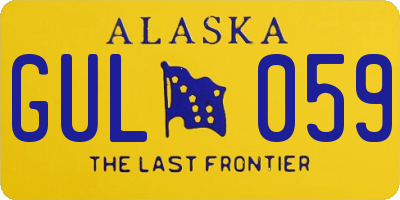 AK license plate GUL059