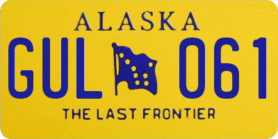 AK license plate GUL061